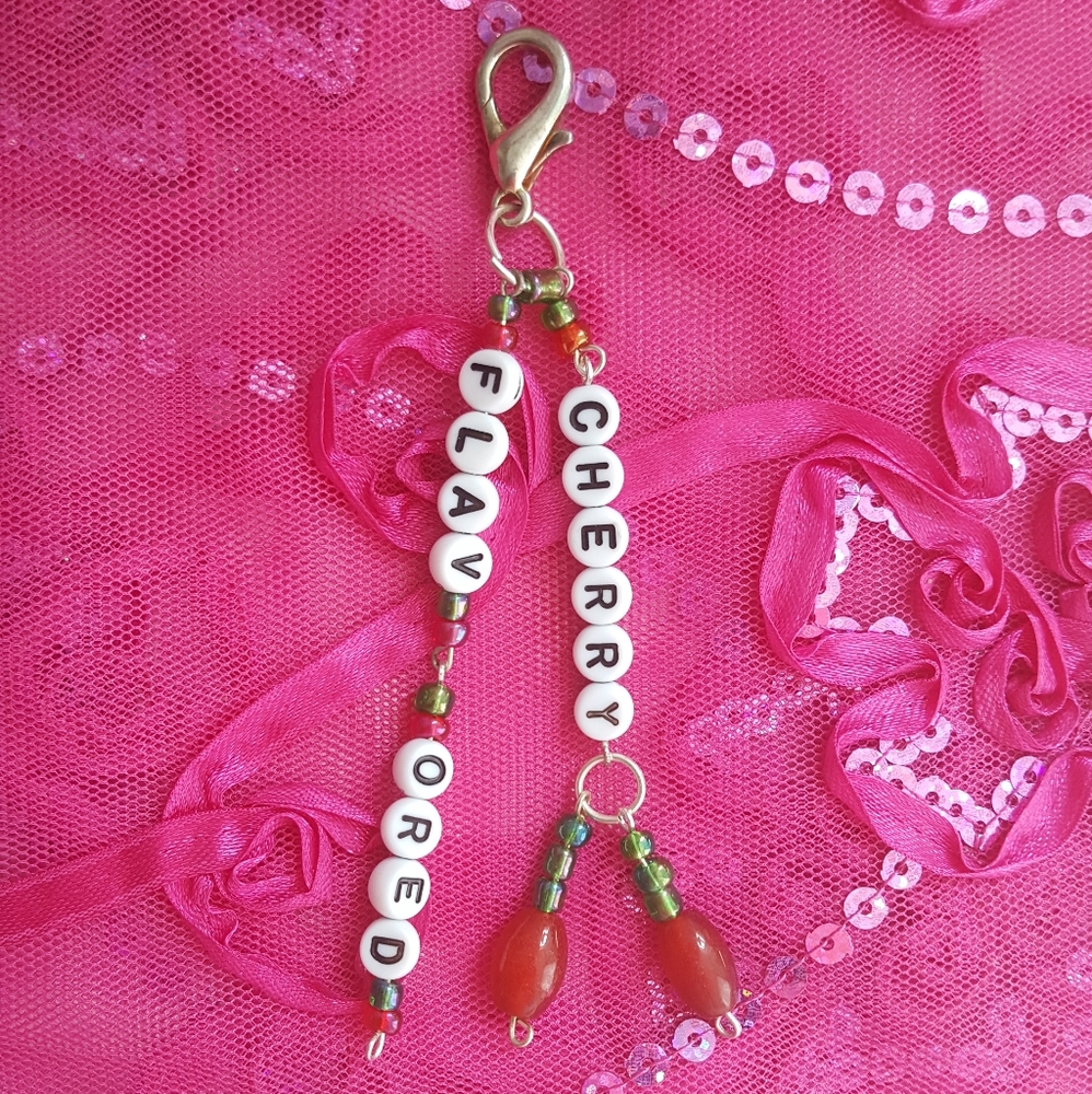 handmade cherry keychain